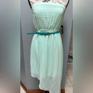 Express mint green strapless high low dress.  NWT. Size small